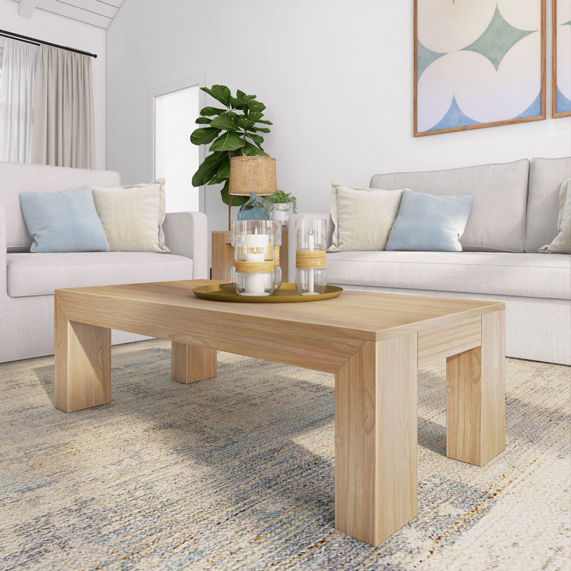 Table basse moderne moderne (48 po x 24 po / 1220 mm x 610 mm), brosse métallique, H 15 po x L 48 po x l 24 po