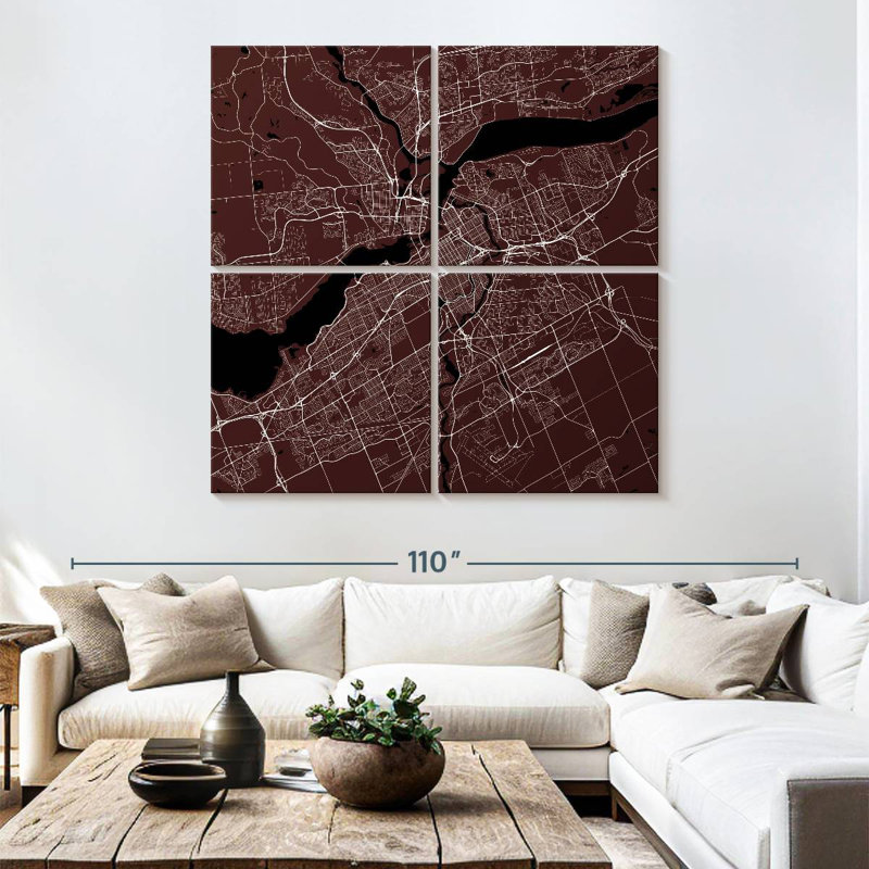 Aliaz Ottawa City Map, 74" H x 74" W