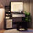 Vanity Desk with Mirror and LED Lights, Makeup Vanity Desk with Sliding Lighted Mirror, Dressing Table Set with Stool & 4 Drawers, Storage Shelves-1218071556