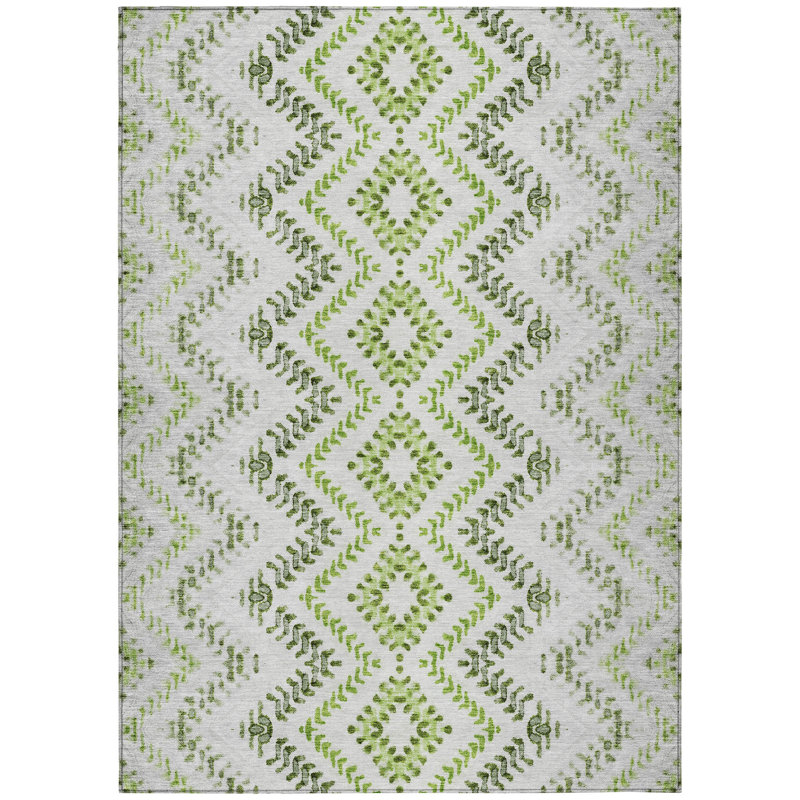 Kieyana Washable Chevron Indoor / Outdoor Rug, Rectangle 8' x 10'