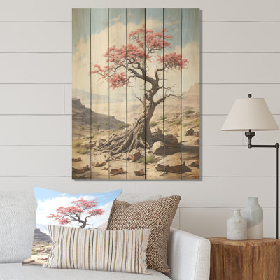 Arbre d'acacia africain dans le désert I - Arbre africain sur bois