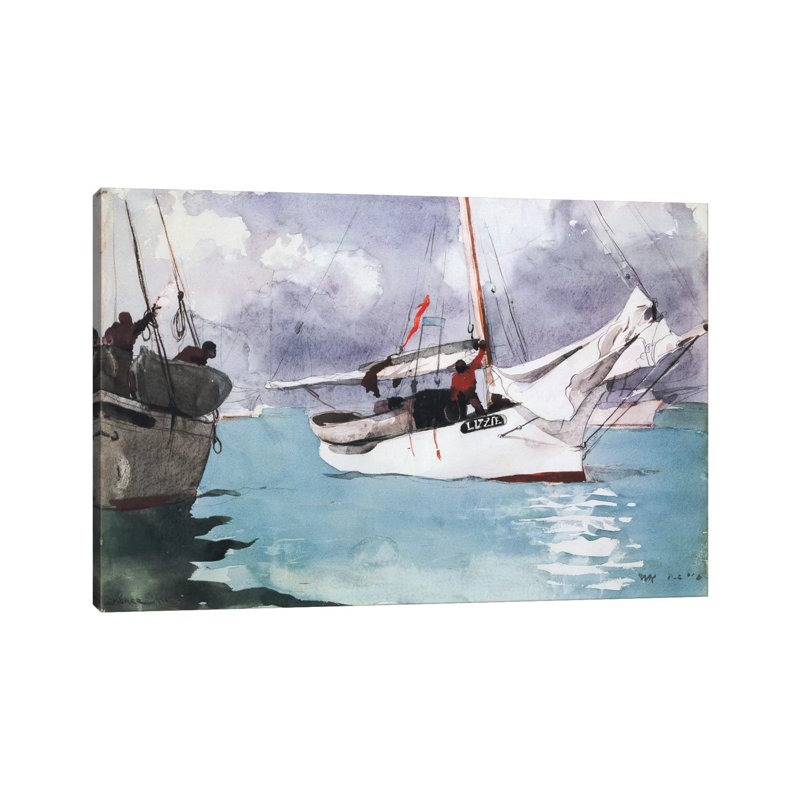 Fishing Boats, Key West, 1903 by Winslow Homer - Wrapped Canvas Painting, 66.04 cm H x 45.72 cm W
