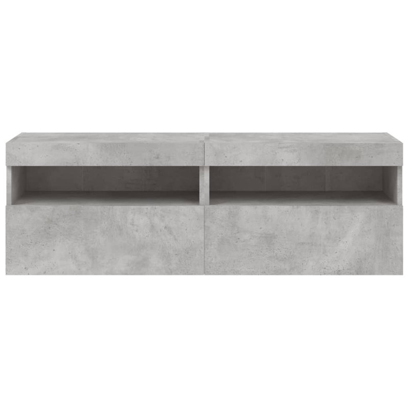 Unfinished TV Stand for TVs up to 28" with Fireplace Included, Concrete Grey