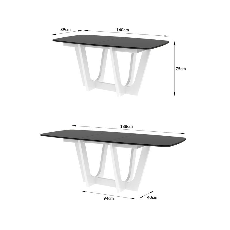 Alleria Extendable Dining Table, Grey