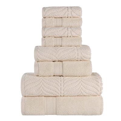 Ensemble de serviettes de salle de bain en coton jacquard Alcesta