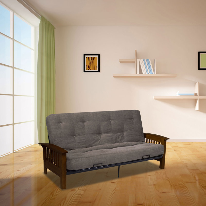 Matelas de futon en mousse viscoélastique châtaignier, Double, Coton naturel