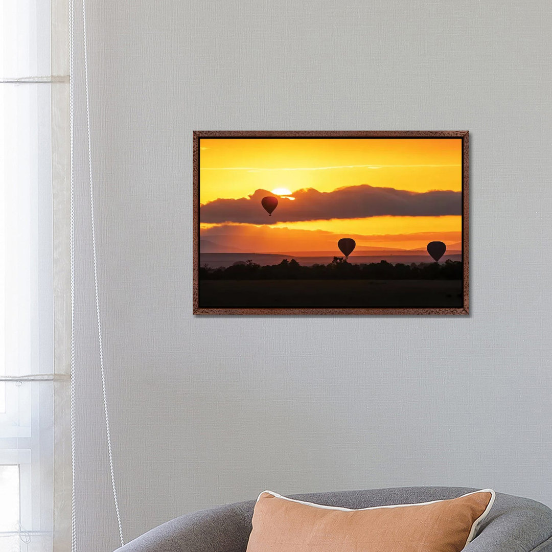 Hot Air Balloons In Surise Orange Africa Sky von Susan Richey - Gallery-Wrapped Canvas Giclée