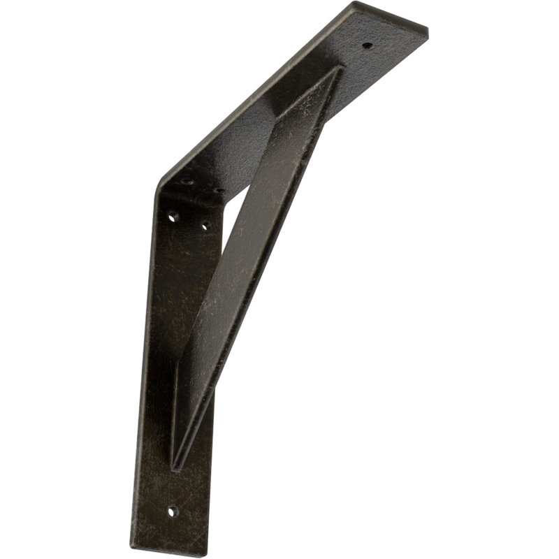 Support traditionnel en acier, Argenté antique chaleureux, H 10 po x l 2 po x P 10 po