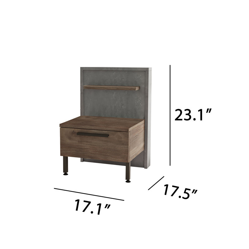17.17'' W Metal Nightstand