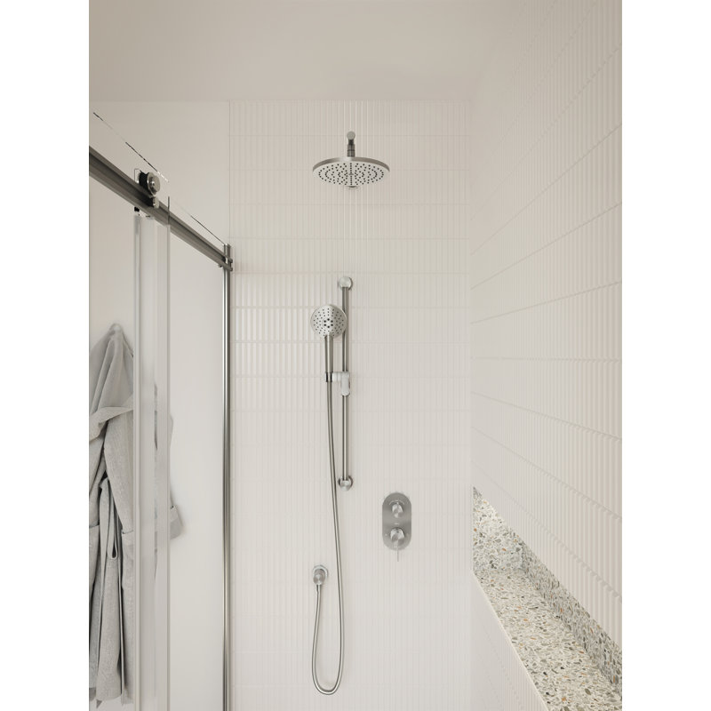 RoundOne td2: AQUATONik T / P avec système de douche à inverseur avec bras mural en PVD nickel pur