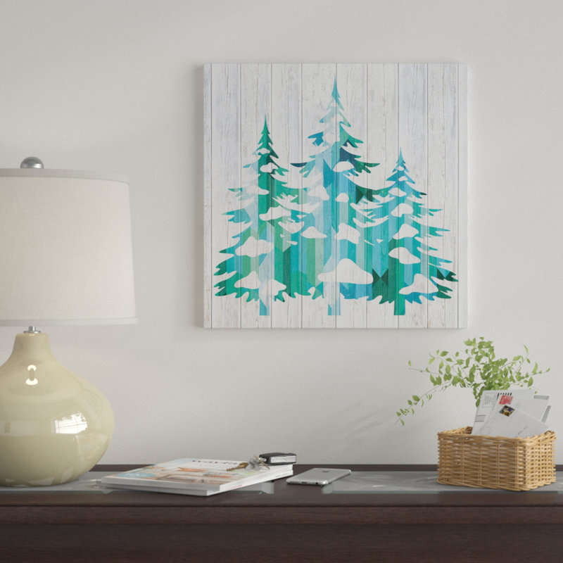 «Snowfall Pines» par 5by5collective, impression sur toile tendue, H 48 po x l 48 po x P 1,5 po, Toile tendue, Pas de tapis