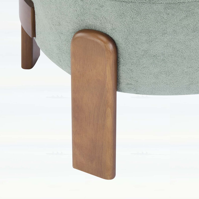 Fauteuil à oreilles confortable avec pieds en bois pour un confort élégant, Vert