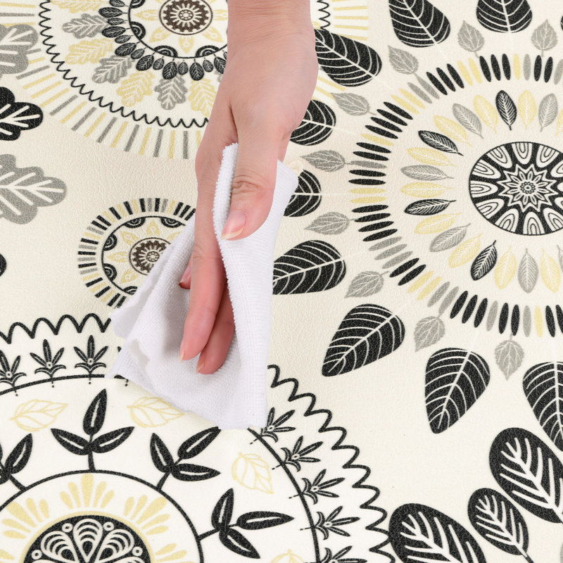 Jalissia Anti-Fatigue Non-Skid Kitchen Mat, White/Beige/Black/Gray, Runner 20" x 31.5" + 20" x 59"