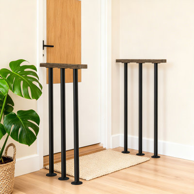Single Section Horizontal Outdoor Handrail With Wood-Look Top & Metal Posts