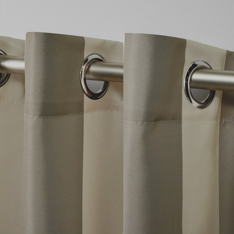 Panneau de rideau simple semi-diaphane avec œillets Kristen, Taupe, L 54 po x L 96 po
