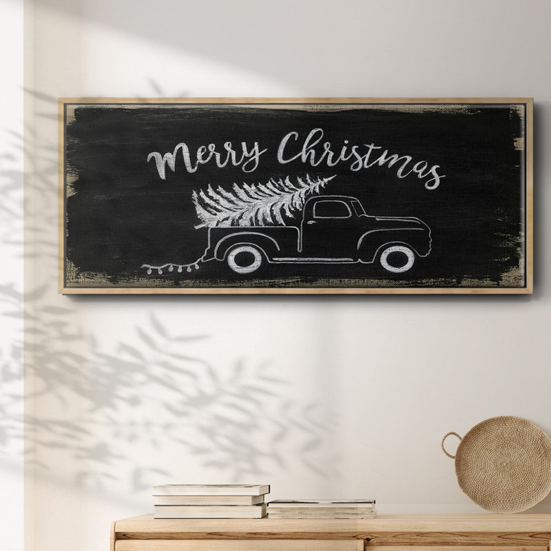 Merry Christmas Truck - Toile encadrée, H 12 po x l 30 po