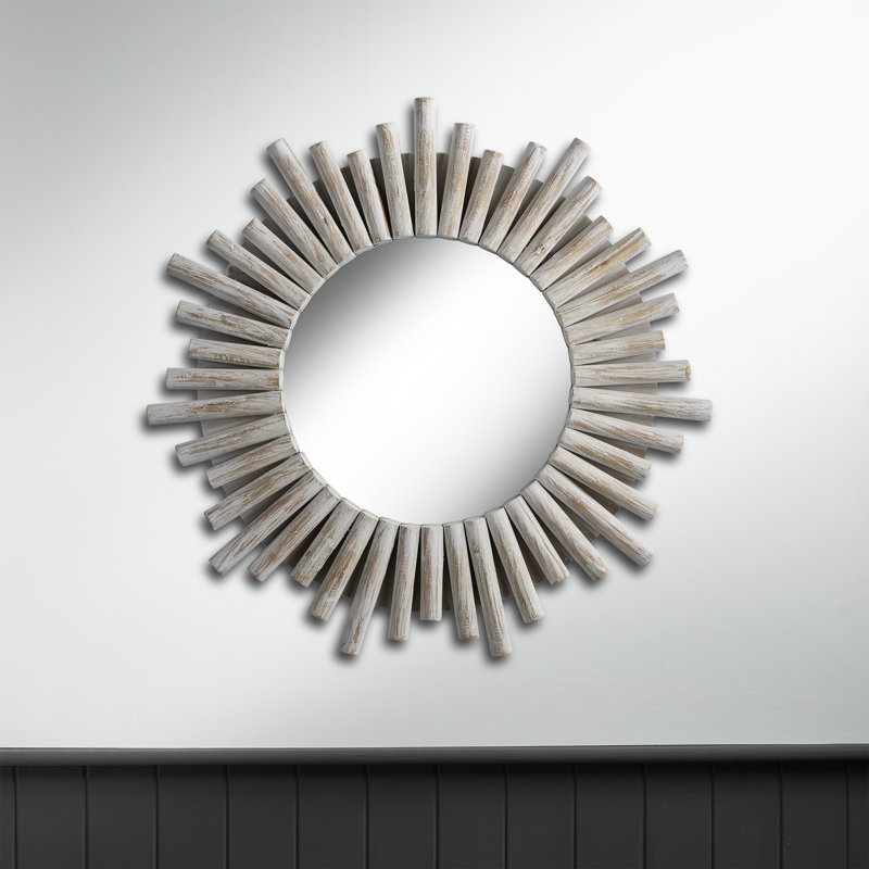 Fouts Wood Flat Wall Mirror