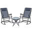Ensemble de chaises berçantes d'extérieur 3 pièces