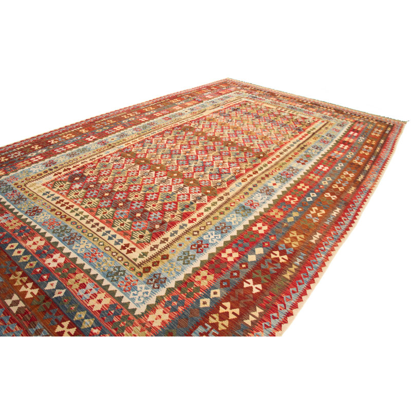 Geometric Wool Hand Woven 318cm X 507cm Area Rug