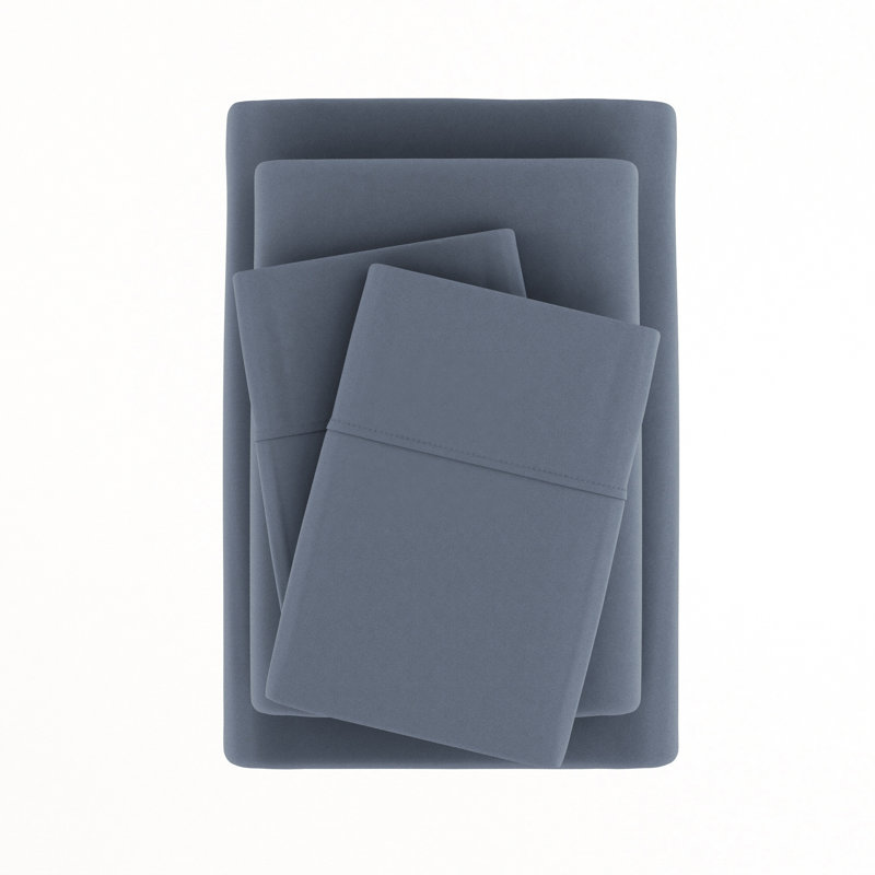 Becky Cameron 1800 Series Double-Brushed Microfiber 4 Piece Sheet Set, Twin XL Sheet Set + Fitted Sheet + 1 Pillowcase, Stone