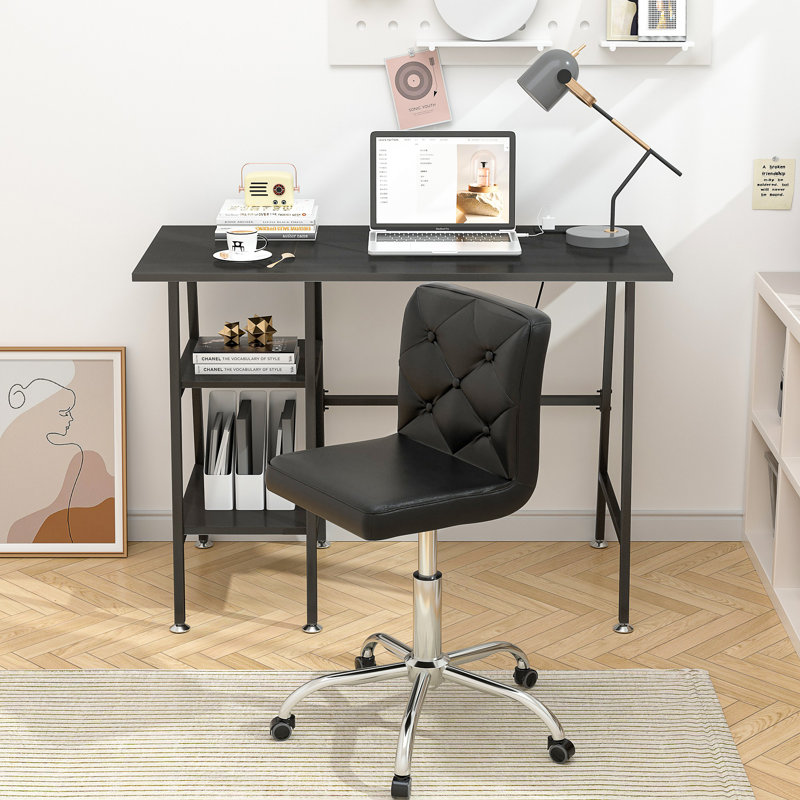 Ensemble de bureau à domicile et chaise pour bureau d'ordinateur et ensemble de chaise de bureau ergonomique, Noir