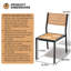 Ensemble de salle à manger 6 personnes L 70,87 po x L 33,07 po avec structure en aluminium, trou pour parasol et chaises sans accoudoirs-236577426-236840425