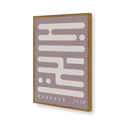 Warm Taupe Bauhaus Minimalist Circuitry II Print in a Frame