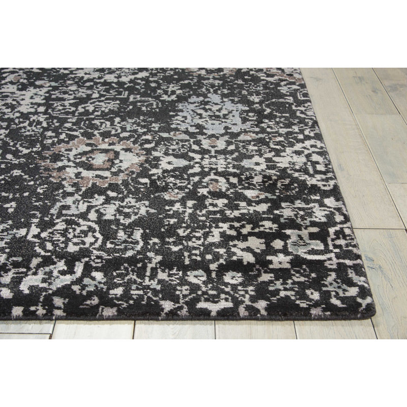 Tapis noir moderne Cannes, Rectangle 5 pi 6 po x 8 pi