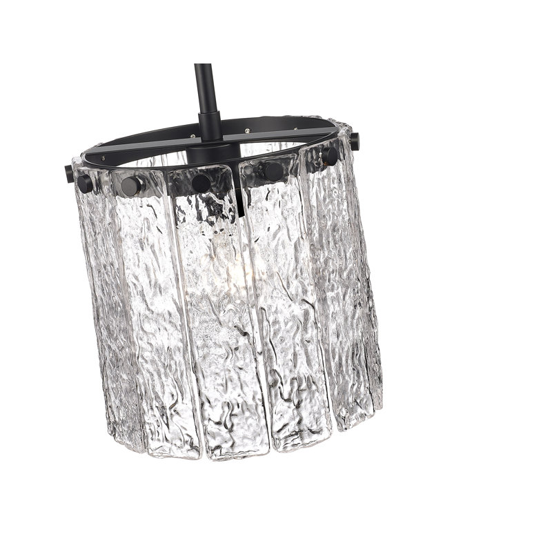 Luminaire suspendu tambour 1 lumière Artis, Noir mat