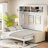 White Queen Bed Wall With - Seamlessly Combines And , Space Saving, Easy To Operate In Small Areas Size For Living, Multifunctional, Materials, Convenient Storage