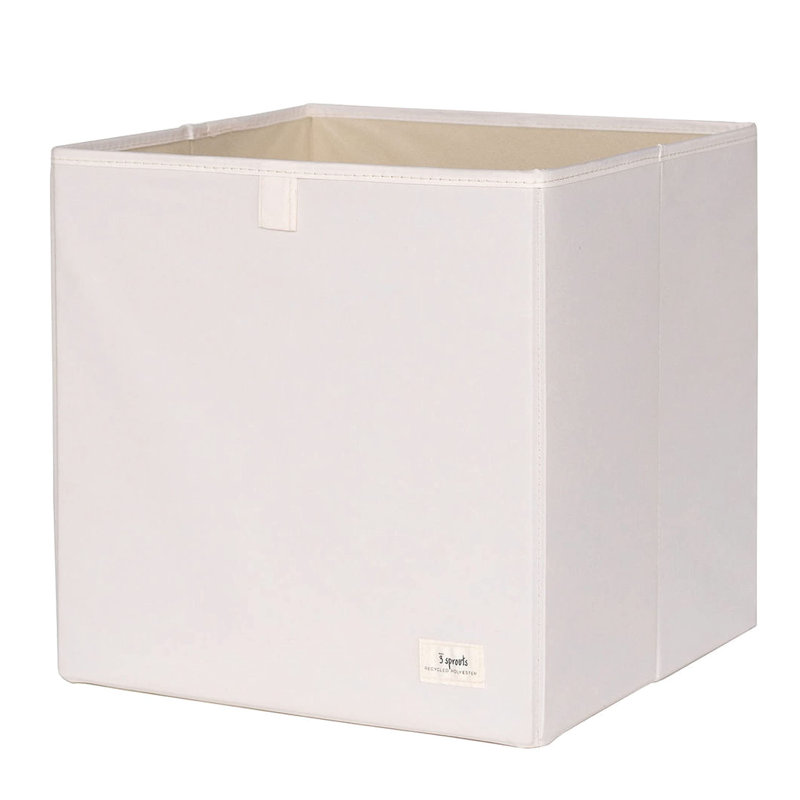 UBXS 3 Sprouts - Cube de rangement en tissu recyclé, Crème