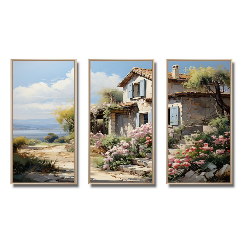 Art rétro sur toile tendue, H 28 po x l 36 po, Cadre flottant brun
