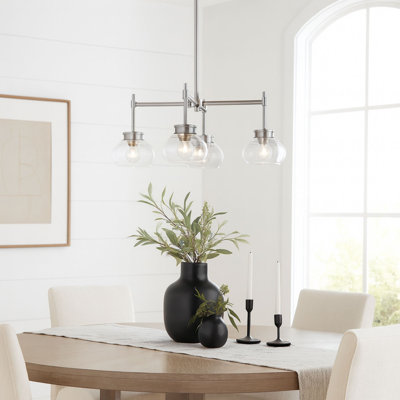 Kinsmon Plug & Play 4-Light Chandelier in Transitional and Modern Style-61.6 Inches Tall and 24 Inches Wide
