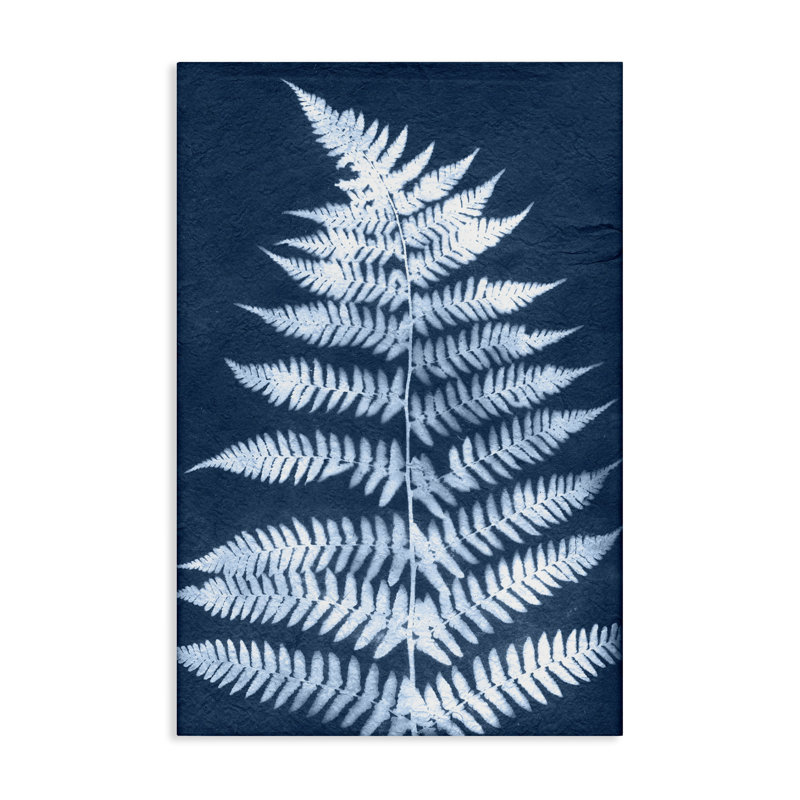 "Forest Fern in Blue", art mural sur toile par Jason Johnson, H 36 po x l 24 po