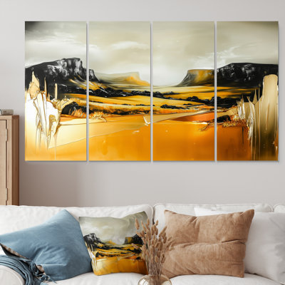 «Ireland Mountains in Gold and Black Tones I», ensemble d'art sur toile