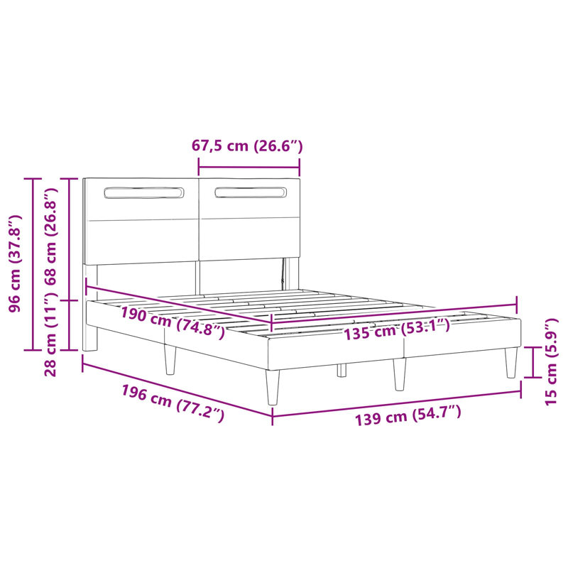 Bed, Double (4'6), Black