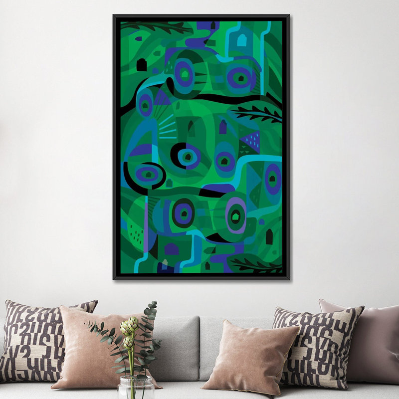 «Cabins In The Sea» par Charles Harker, impression sur toile tendue, H 26 po x l 18 po x P 1,5 po, Toile avec cadre noir