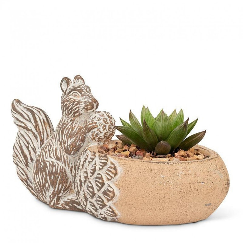 Petit pot à fleurs avec écureuil