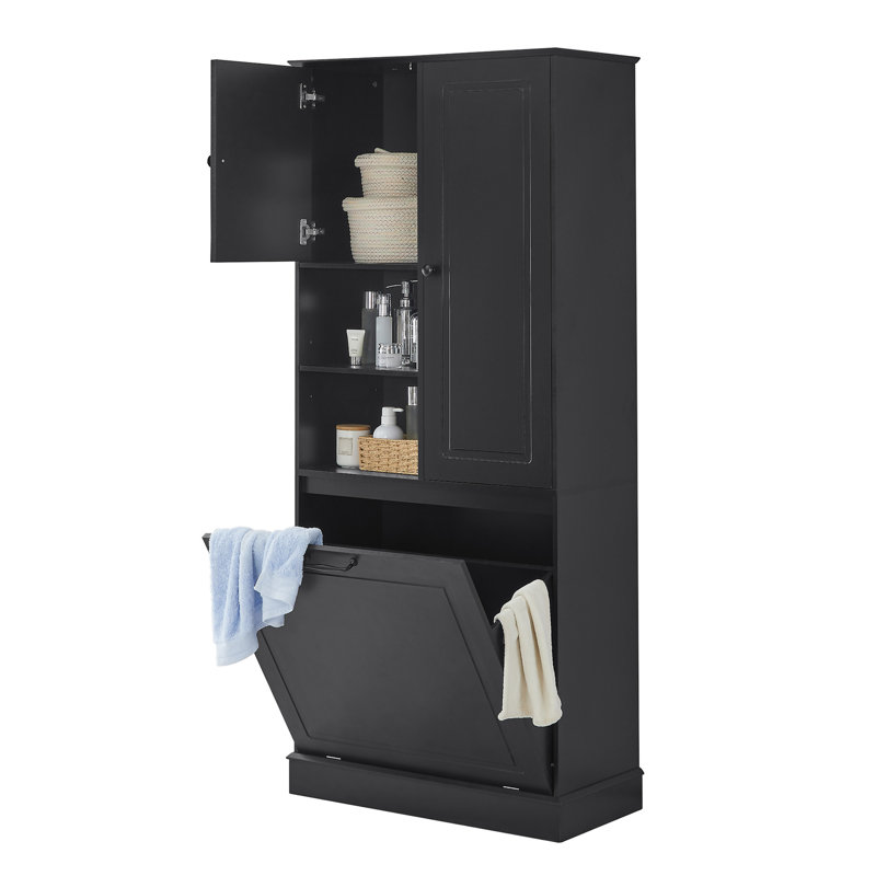 Grande armoire de rangement avec tablettes réglables, Noir