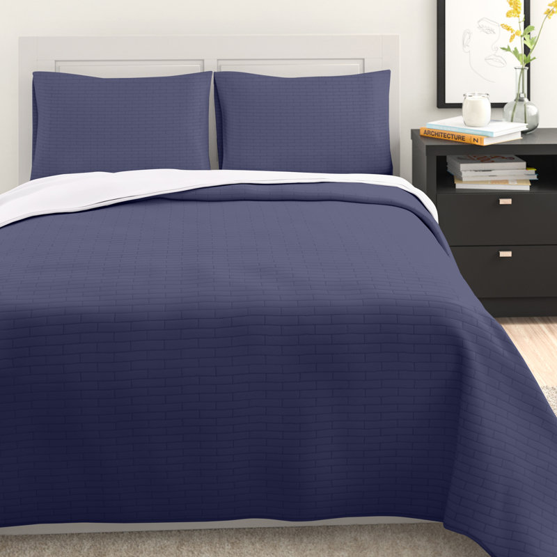 Traditional Microfiber Reversible Coverlet, Twin Coverlet, Silver Gray