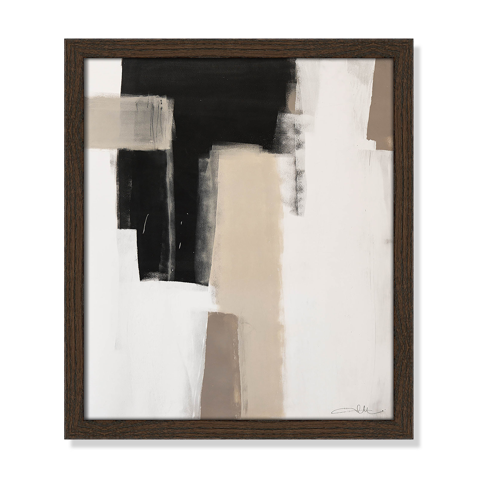 Earth Scapes I by Casa Fine Arts, Walnut Slim Unmatted Picture Framed, 15" H x 13" W x 1.25" D