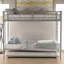 Lit superposé simple au-dessus de l'espace avec lit gigogne argenté - Structure métallique pour chambres à coucher fonctionnelle et pratique-693252948