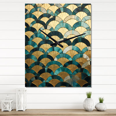 Golden Arches IV - Abstract Shapes Wall Clocks