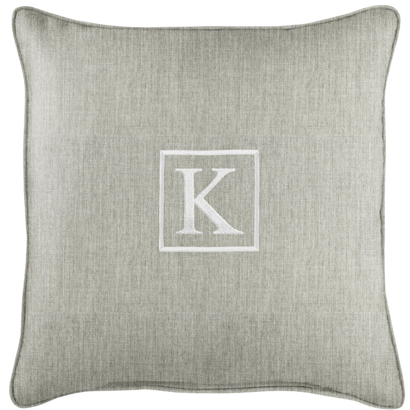 Kettil Embroidered Sunbrella® Outdoor Throw Pillow, Granite Gray, S
