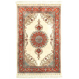 Ivory Sino Tabriz Pure silk 2'7"x4'