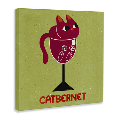 Toile Catbernet Cat Wine, design par Carrie Cantwell