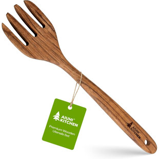 1 Pcs Wood Salad Serving Fork