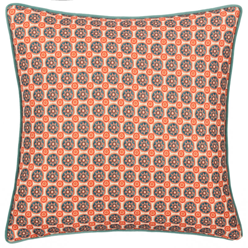 Onika Geometric Square Throw Cushion, Blue