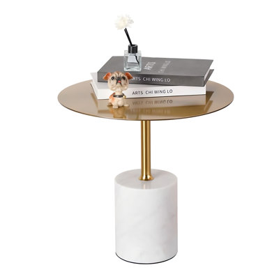 Modern Brass Marble Based Side Table