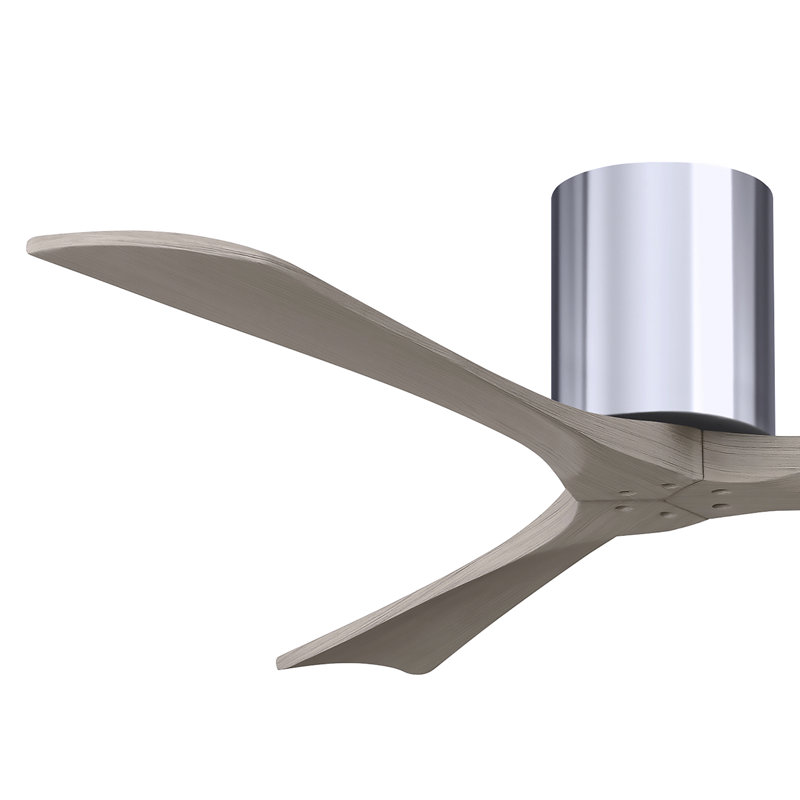 Ventilateur de plafond à 3 pales Olivier, Chrome poli, Ton bois de frêne gris, 52"